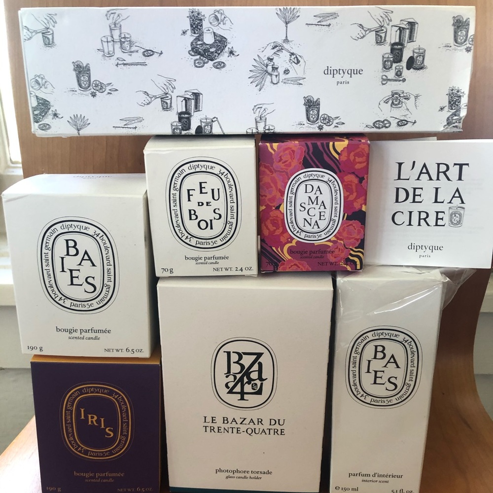 LOT of Diptyque empties: candles and boxes